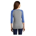thumbnail image 2 of District Womens Perfect Tri 3/4-Sleeve Raglan T-Shirt Royal Frost/ Grey Frost DM136L L, 2 of 3
