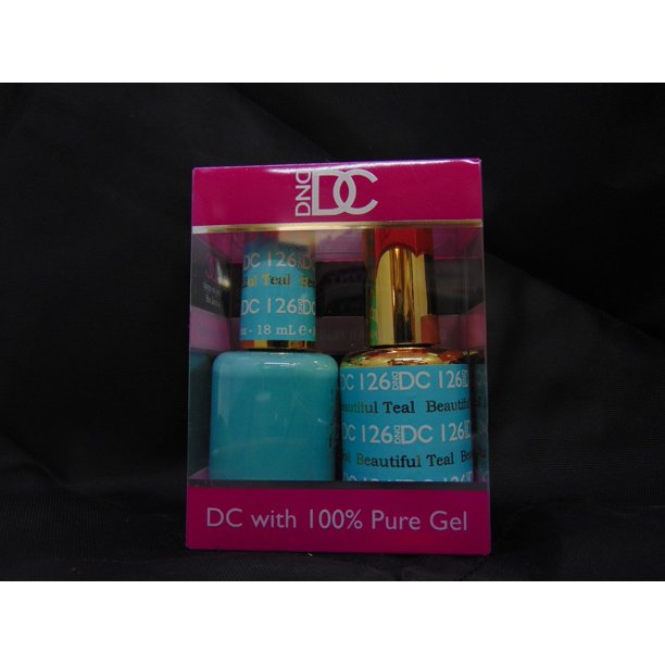 DND DC Duo Soak off Gel & Matching nail polish, 126 Beautiful Teal