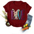 thumbnail image 1 of EGNMCR Easter T-shirt à Imprimé Graphique pour Femmes Chemises pour Femmes T-shirt Décontracté Ample à Col Rond à Manches Courtes Blouse à Imprimé de Lettres T-shirt T-shirt pour Femmes, 1 of 4