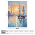 thumbnail image 4 of Creowell Sailboat Water City Print Flannel Throw Blanket Hand/Machine Wash Long-lasting Blanket for All Seasons Soft Plush Blankets 50x60in, 4 of 6