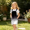 thumbnail image 6 of Curuila Toddler Girls Suspender Dress With Pocket Gradient Square Neck Sleeveless Summer Soft Comfortable Dresses Black Size 6-7 Years, 6 of 7