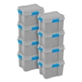 thumbnail image 1 of Sterilite 20 Gallon Plastic Storage Container Box Cement Gray/Blue (8 Pack), 1 of 10