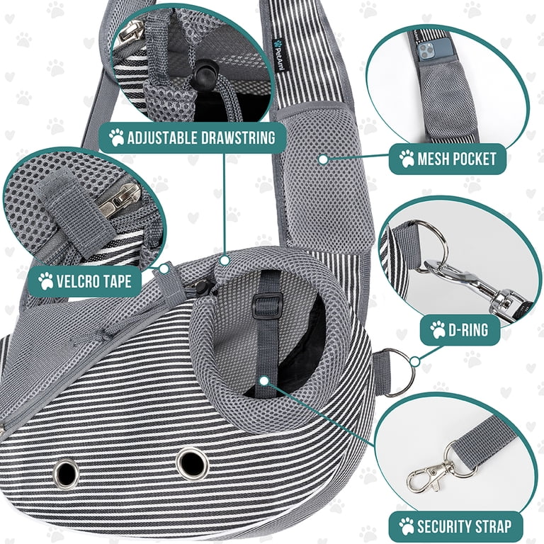 PetAmi, Dog Sling Carrier, Small Size, Black Polyester - Walmart.com