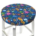 thumbnail image 3 of Gukieu Sea Fish Print Round Chair Cover, Dust-proof and Non-slip Bar Chair Protective Cover, Suitable for Bars, Restaurants, Offices-13 inch, 3 of 7