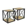 thumbnail image 2 of Tcbosik 2 Pack End Tables, 3-Tier Sofa Side Table with Glass Storage Shelf, 17.7" Night Stand for Living Room, Bedroom, Natural, 2 of 9