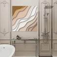 Beige Brown Gradient Wave Ripple Canvas Artwork Painting Art, Modern ...