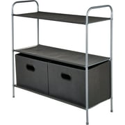 Closet Storage Organizer with Fabric Bins and Shelves, Shoe Rack Shoe Shelf, Gray - 32.7 x 12.2 x 31 Inches