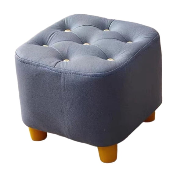 Reposapiés pequeño Reposapiés Estable Asiento decorativo Silla Reposapiés Cambio de zapatos gris azul