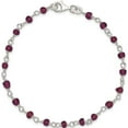 thumbnail image 3 of Sterling Silver Dark Red Cz Polished Bracelet Made In India qg2991-7.25, 3 of 5