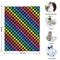 thumbnail image 4 of Colorful Rainbow Checkered Pattern Blanket,Comfortable Soft Flannel Throw Blanket,All Season,Warm Lightweight Blankets for Sofa Bed Couch Living Room Chair,30"x40", 4 of 4