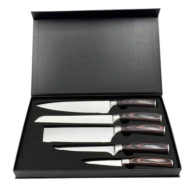 Juego De Cuchillos De Cocina Profesional LBR Chef Profesional 5 Pzas Acero Inoxidable