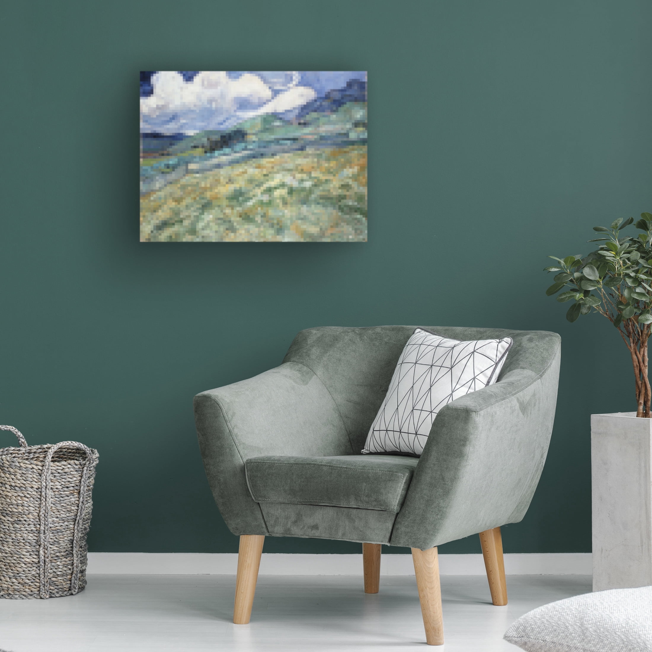 Trademark Fine Art Vincent Van Gogh  Pixelated Van Gogh Landscape I Canvas Wall Art