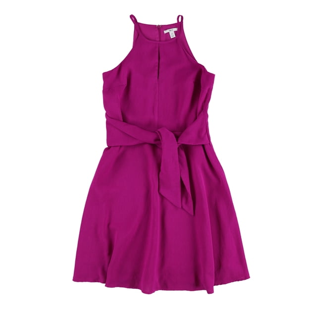bar III Robe Trapèze à Taille Nouée pour Femmes, Rose, Grand