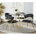thumbnail image 2 of LumiSource Gold Metal, Black PU Jie Dining Chair - Set of 2, 2 of 6