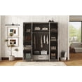 thumbnail image 6 of 4-Door Wardrobe Closet with Locking Drawer, Bedroom Armoires with Top Cabinet, Tall Wardrobe Closet Cabinet for family, Gray, 6 of 9