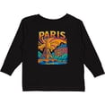 thumbnail image 3 of Inktastic Vibrant Paris Eiffel Tower Art with Colorful Skyline Boys or Girls Long Sleeve Toddler T-Shirt, 3 of 5