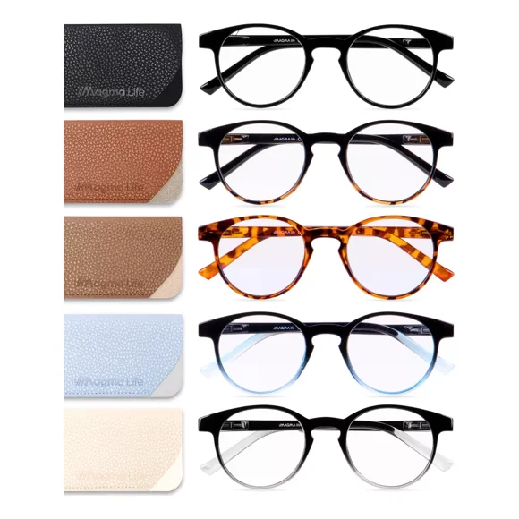 Paquete De 5 Lentes Graduados 1.5 Dioptrías Para Computadora Y Lectura Con Tecnología Blue Light Gafas Para Hombre Y Mujer