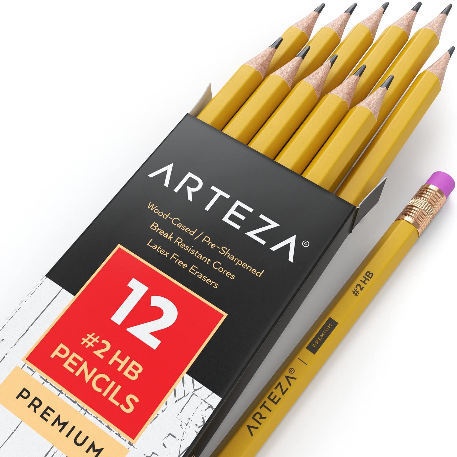 Arteza Wood Cased Pencils, #2 HB, 180 Count, Pre-Sharpened