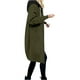 thumbnail image 1 of ICHUANYI Clearance Women's Solid Color Jacket Thickening And Fleece And Winter Casual Zipper Long Sleeve Pocket Hooded Long Sweater(Army Green, L) ICHUANYI WER2023081509033, 1 of 4