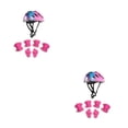 thumbnail image 1 of Inteprter Casco con ruedas para niños Almohadilla ajustable Niños Niñas Equipo de protección Rodillera Codo Brace Guardias Patinaje Flor rosa 2piezas, 1 of 6