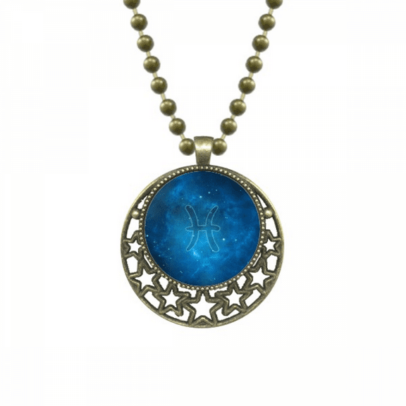 starry night pisces zodiac constellation pendant star necklmoon chain jewelry