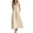 Beige, variant on Women's Adjustable Strap Midi Long Denim Dress Button Down A-Line Swing Flowy Jean Dress Beige,S