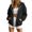 *Black, variant on Women's Zip Hooded Sweatshirt Jacket,Casual Loose Long Sleeve Hoodie Coat with Pockets Dark Gray,Women's Plus L