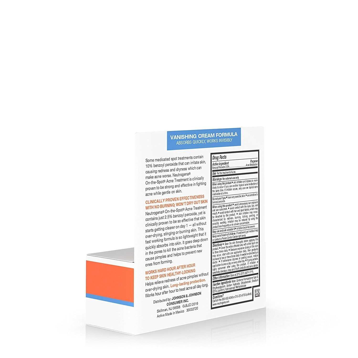 Neutrogena On-The-Spot Acne Treatment With Benzoyl Peroxide, 0.75 Oz. (Pack of 6)