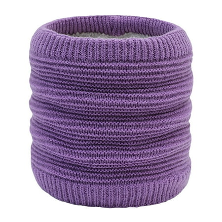 

YOTMKGDO Neck Warmer Warm with Fluff Thread Bib Solid Color Striped Bib Thicker Knit Bib Neckerchief for Unisex Purple