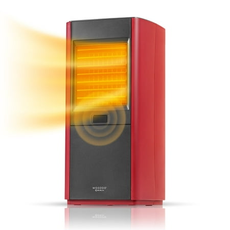 IRIS WOOZOO Slim Portable Space Indoor Heater With Motion Sensor for bedroom  Red/Black