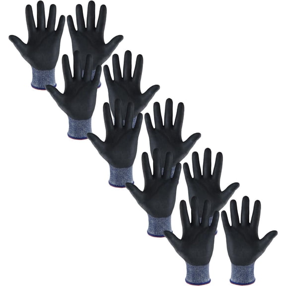 Guantes Anticorte Azules VentDepot GlovesBlue 5 Pares M NitriloHPPE CE EN388 Nivel 5