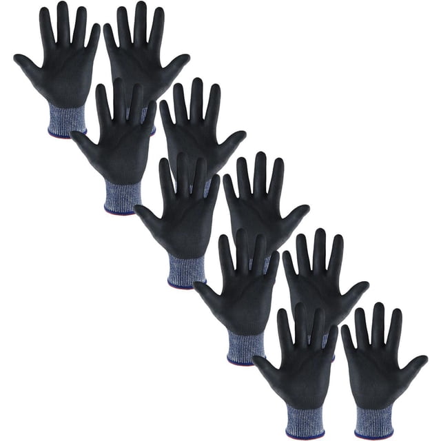Guantes de Uso Rudo VentDepot GlovesBlue 5 Pares L 96 a 105mm x 250mm NitriloHPPE CE EN388 Nivel 5