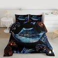 thumbnail image 2 of Manfei Retro Cowboy Hat Full Size Comforter Sets 3-Piece, Farm Horse Bedding Comforter Set, Black Blue Farmhouse Bedding Sets, Ultra Soft Home Decor, 2 of 8