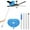Blue, variant on Ceiling Fan Cleaner Duster High Ceiling Extended Fan Blade Cleaner from 13 to 47 Inch Reusable Microfiber Ceiling Fan Duster with Extension Handle for Furniture Bookshelves Wall Door