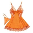 thumbnail image 2 of PMVFHDE Nightgowns For Women Lace Bodysuit With Shapewear Alluring Sheer Nightgown Fashion Solid Color Sleepwear For Home Orange,XXL, 2 of 8