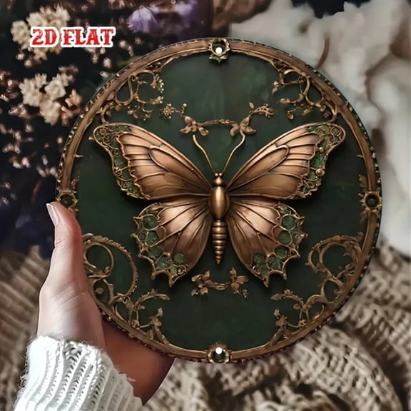 HELLOYOUNG Steampunk Butterfly Vintage Metal Tin Sign Ornate Wings Wall Art Decor for Home