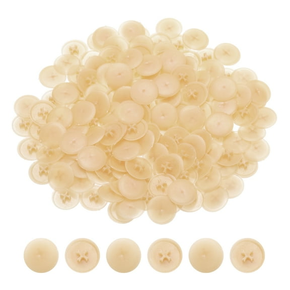 Uxcell Screw Cap Covers, 228Pcs 17mm - Plastic Self-lock Nut Screw Cap, Screw Decoration Cover for Phillips Cam Fitting Nut Self-tapping Screw, White Maple