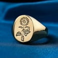 thumbnail image 4 of K-KED Stainless Steel Minimalist Design Sunflower Polished Face Rings Sizes 5-13-8-Silver, 4 of 8
