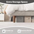 thumbnail image 6 of Frostbloom Full Size Platform Bed Frame, Linen Upholstered Wingback Headboard, Beige, 6 of 7