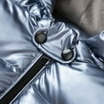 thumbnail image 5 of Kids Girl Boy Shiny Hoodie Coat Toddler Warm Puffer Jacket Snowsuits Outerwear Jacket 1-8Y, 5 of 8