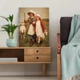 thumbnail image 5 of Qisvanset Shepherd Girls and Sheep Vintage Canvas Wall Art 15.75x11.81 INCHES, 5 of 8