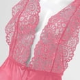 thumbnail image 4 of Levmjia Womens Halter Lace Mesh One Piece Lingerie Set Deep V Backless Floral Sleepwear Bodysuit Soft Stretch Date Nights Solid Color, 4 of 6