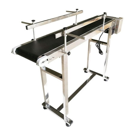 

INTSUPERMAI PVC Flat Conveyor Belt Systems for Industrial Transport Conveyor with Double Guardrail 82.6*15.7