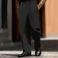 thumbnail image 2 of hotojiny Men's Fashion Dress Pants Classic-Fit Warp Work Office Pant Skinny Stretchy Loose Slacks Straight Leg Trousers, 2 of 6