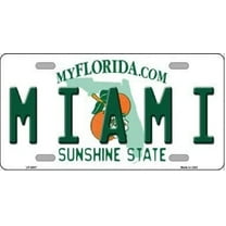 Miami Florida Novelty Metal License Plate