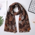 thumbnail image 2 of Hontri Chiffon Scarf in Clearance, Women Shawl Paris Yarn Autumn Print Scarves Scarf, Female Coffee One Size, 2 of 9