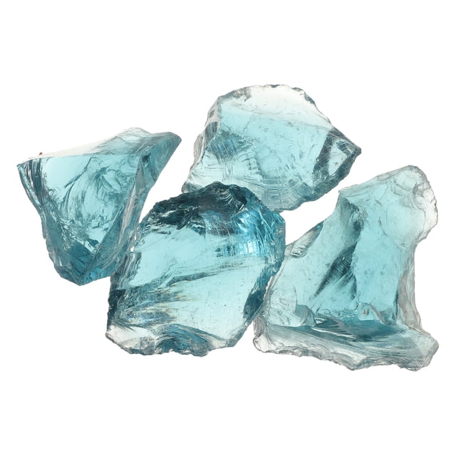 Uxcell Verre à Feu pour Foyer, Pierres en Verre Réfléchissantes à Fini Très Lustré de 1,97 Pouces-3,15 Pouces, Turquoise