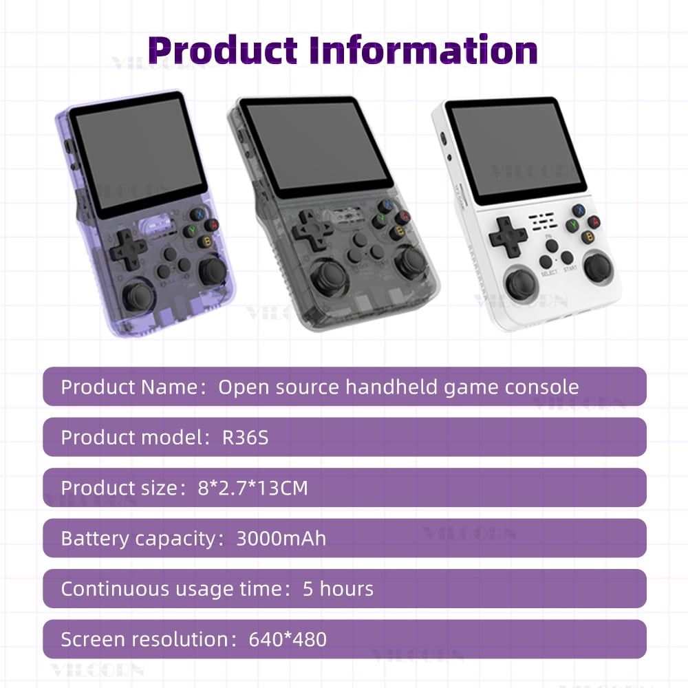 R36S 64G Handheld Game Console, for N64 PSP PS1 SNES 26 Emulators, for Gift