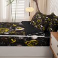 thumbnail image 5 of Homewish Spooky Halloween Skull Zipper Twin Comforter Sets with Fitted Sheet and 2 Pillowcases,Rustic Plant Flower Zipper Bedding Set,Black Reversible,4pcs, 5 of 8