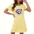 thumbnail image 1 of Camisón corto navideño para mujer, talla grande, cuello redondo, manga corta, estampado en el pecho, vestido de noche para mujer, 1 of 3
